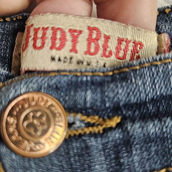 Judy Blue Jeans Women's Size 5 Mid Rise Button Fly Skinny Stretch Made in USA - Picture 5 of 8